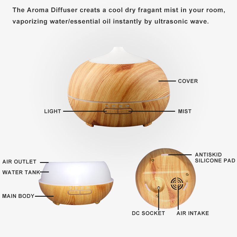 Hidly Wood Grain Essential Oil Diffusers