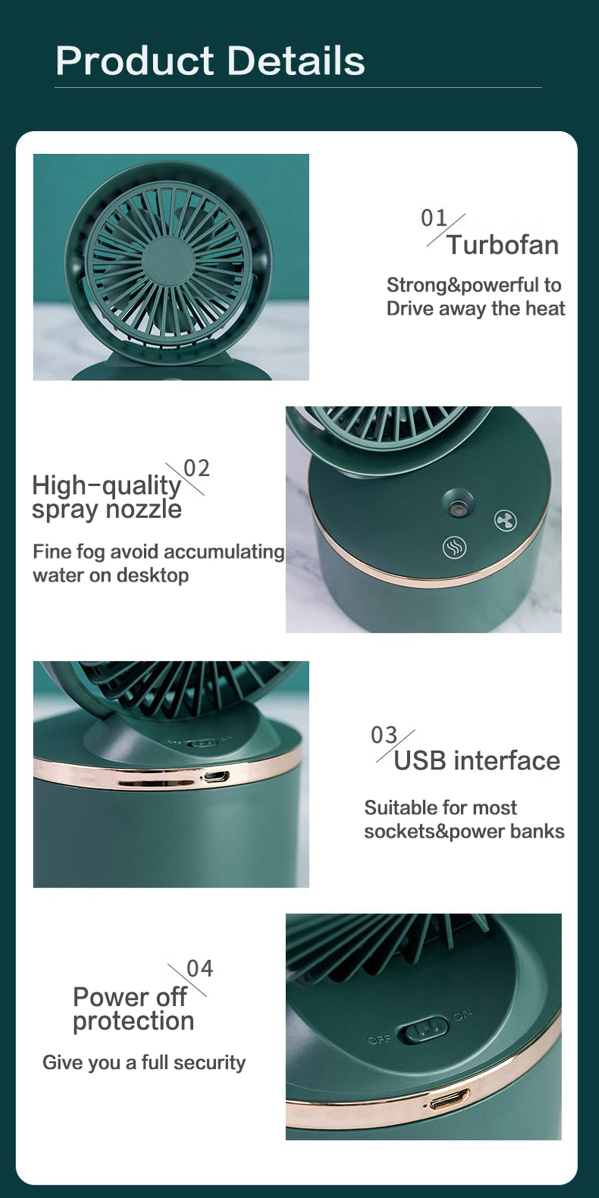 table humidifier mini fan