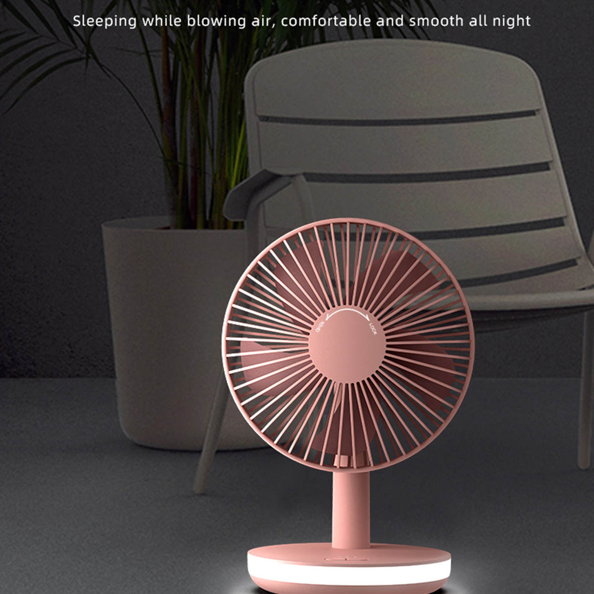 mini table fan with light