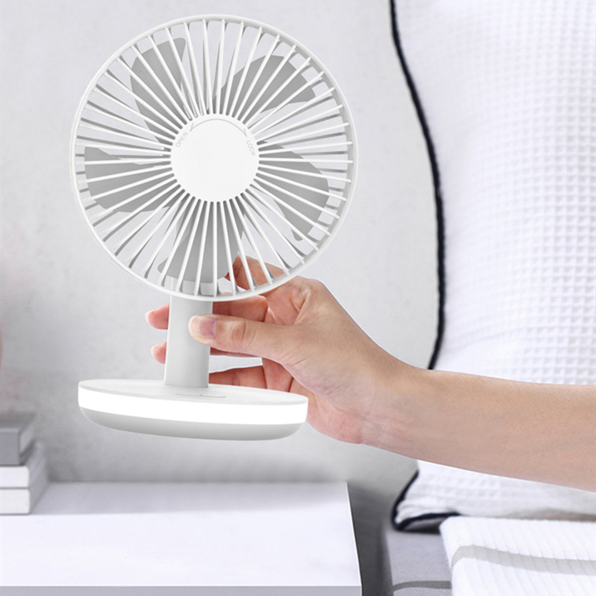 mini table fan with light