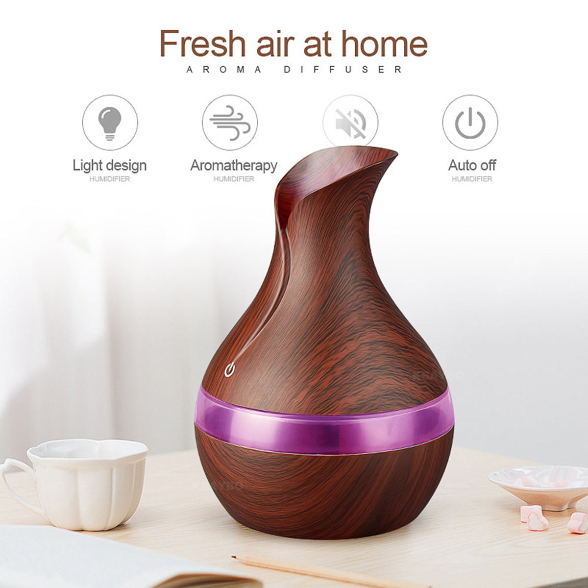 USB wooden mini humidifier