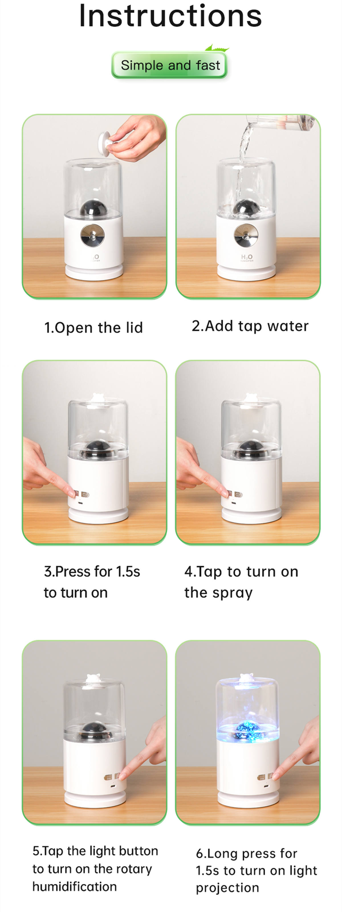 projection rotation humidifier