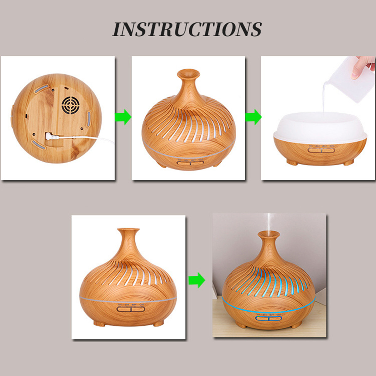 wooden aroma essential oil diffuser