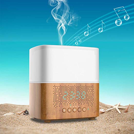 Oil Aroma Diffuser with Bluetooth Speaker and Alarm Clock